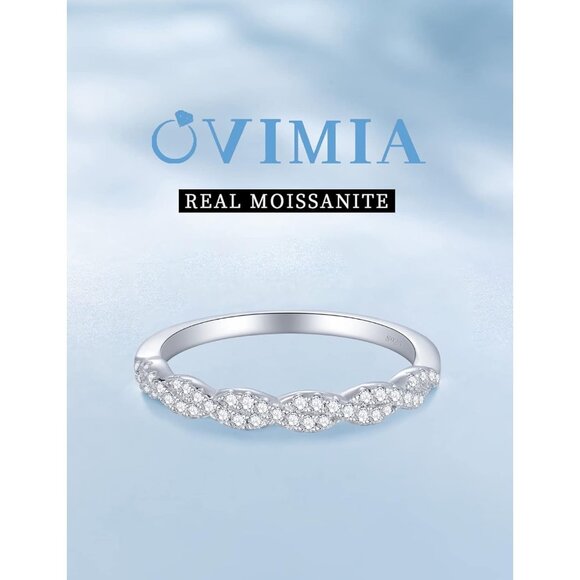 Women's E-0.3Carat-Twisted Eternity Ring Sterling Silver 18K White Gold Plated - Picture 2 of 7